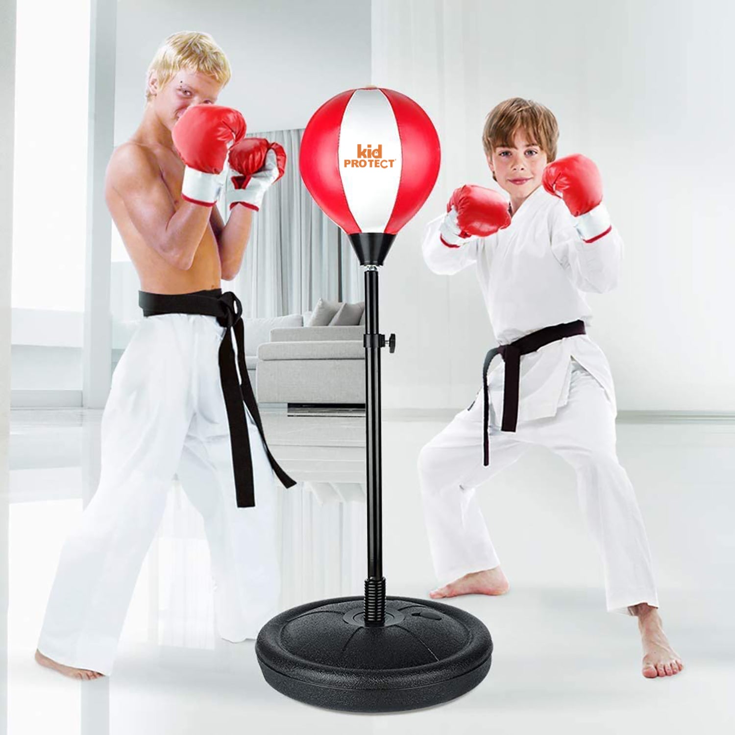 Sac de box copii KidProtect, rosu/alb Sac de box copii KidProtect, rosu/alb
